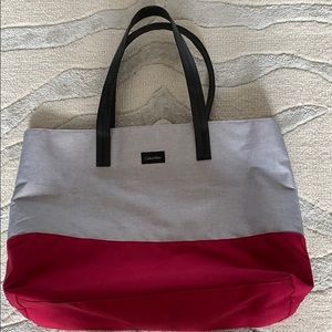 Calvin Klein hot pink and grey carry all